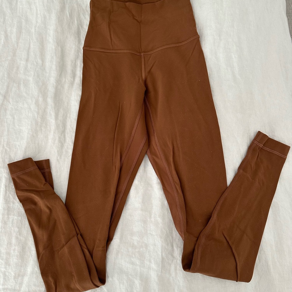 Lululemon high rise align leggings 28in rust brown color
